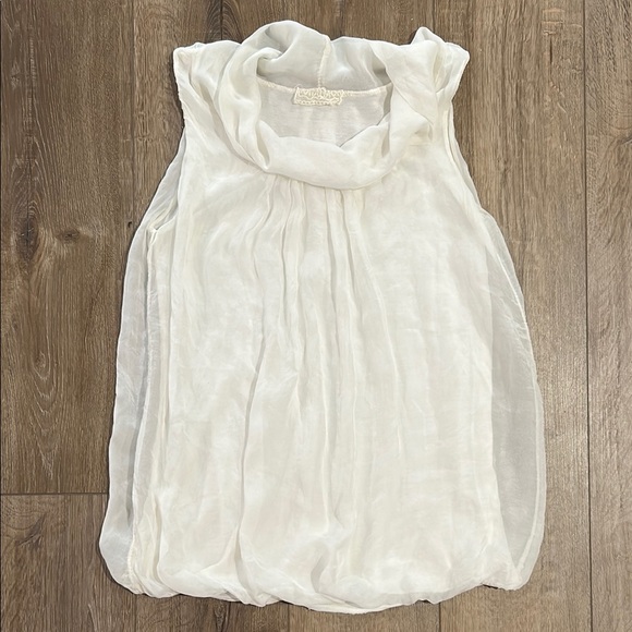 italia Tops - ITALIA Silk Overlay Cowl Neck Sleeveless Top